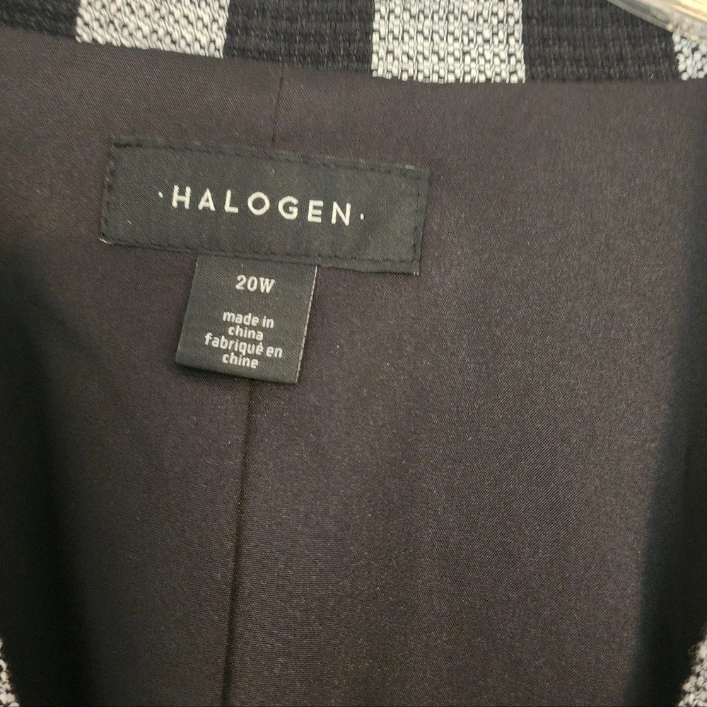 Halogen Women's Black and White Checkered Blazer Houndstooth Size 20W Academia - Picture 2 of 10
